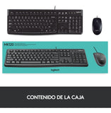 Teclado Y Mouse Logitech Mk120 Color Negro Usb