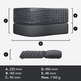 Kit Teclado Y Mouse Logitech Ergo K860 + Mouse Trackbal M575