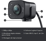 Cámara Webcam Logitech Streamcam Plus Fhd 1080p A 60 Fps