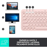 Logitech Teclado K380 Y Mouse Ergonómico Lift Vertical Rosa