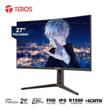 Monitor Gaming Teros Te-2760g, 27 Curvo Ips, Fhd, 180hz 2ms