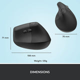 Mouse Bluetooth Wireless Logitech Lift Vertical Bk