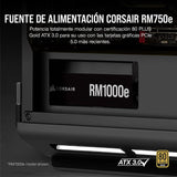 Fuente 750w Corsair Rm750e 80 Plus Gold Full Modular