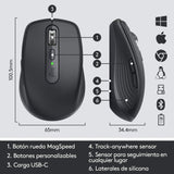 Logitech Mx Anywhere 3 Wireless Mouse Graphite Envios