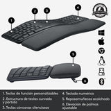 Kit Logitech Teclado Y Mouse Ergo K860 + Mouse Lift Negro