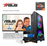 Pc Asus Amd R5-pro-4650g 16gb Ssd 250gb Case Rainbow, F/500w