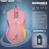 Mouse Gamer Micronics Stingray Gm813p Rosado