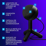 Microfono Logitech G Yeti Orb Negro.