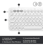 Logitech Teclado K380 Y Mouse Ergonómico Lift Vertical White