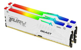 Kit De Memoria Ram Kingston 32gb Ddr5 Fury Beast Rgb Blanco