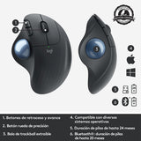 Mouse Logitech Ergo M575 Trackball Inalámbrico Negro