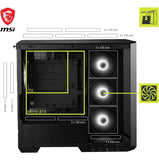 Case Msi Mag Pano M100r Pz Argb Black V/templado Usb 3.2