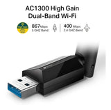 Adaptador Usb Wifi Tp-link Archer T3u Plus Banda Dual Ac1300