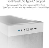 Gabinete Asus Prime Ap201 Usb 3.1 Tipo C Blanco Micro Atx