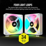 Cooler Case 120mm Corsair Link Qx120 Rgb 3in1 White