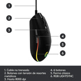 Mouse Gamer Logitech G203 Lightsync Rgb