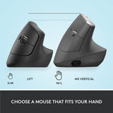 Mouse Bluetooth Wireless Logitech Lift Vertical Bk