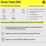 Impresora Multifunción Hp Smart Tank 580 Wifi 1f3y2a