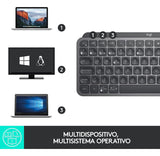 Teclado Bluetooth Logitech Mx Keys Mini Iluminado Multi Devi