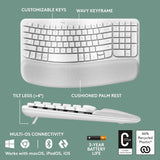 Teclado Inalámbrico Ergonómico Wave Keys Bolt Bt White Sp