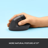 Mouse Bluetooth Wireless Logitech Lift Vertical Bk