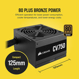 Fuente De Poder Corsair Cv750 750w 80 Bronze Cp-9020237-ww